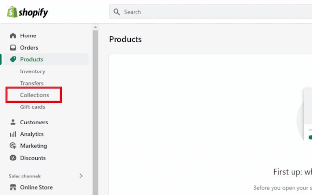 Coleções da Shopify