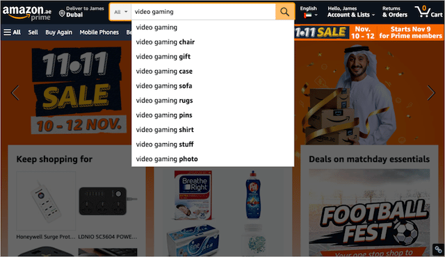 Sugestão Automática da Amazon