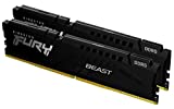 金士頓 Fury Beast 32GB (2x16GB) 6000MHz DDR5 CL40 DIMM（2 件套）台式機內存 KF560C40BBK2，黑色
