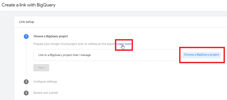 buat project BigQuery baru