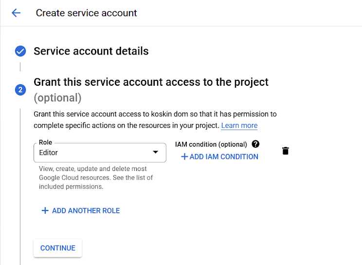 tambahkan peran ke akun