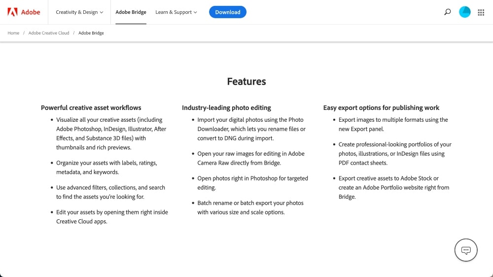 Funkcje Adobe Bridge