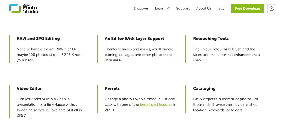 Funkcje studia fotograficznego Zoner