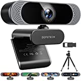 4K-Webcam, DEPSTECH DW49 HD 8MP Sony Sensor Autofokus-Webcam mit Mikrofon, Sichtschutz und Stativ, Plug-and-Play-USB-Computer-Webkamera für professionelles Streaming/Online-Unterricht/Videoanrufe/Zoom/Skype