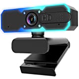 1080P 60FPS Streaming Webcam, Streaming Kamera mit Mikrofon und Fülllicht, Autofokus, Arbeiten mit Zoom/YouTube/Windows/Mac OS/Laptop/MacBook/PC