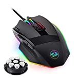 Redragon M801 Gaming Mouse LED RGB Backlit MMO 9 Botões Programáveis ​​Mouse com Gravação de Macro Botões Laterais Botão Rapid Fire 16000 DPI para Windows PC Gamer (Com Fio, Preto)