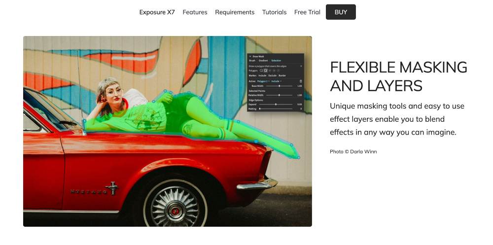 คุณสมบัติการแก้ไขเลเยอร์ Exposure X7