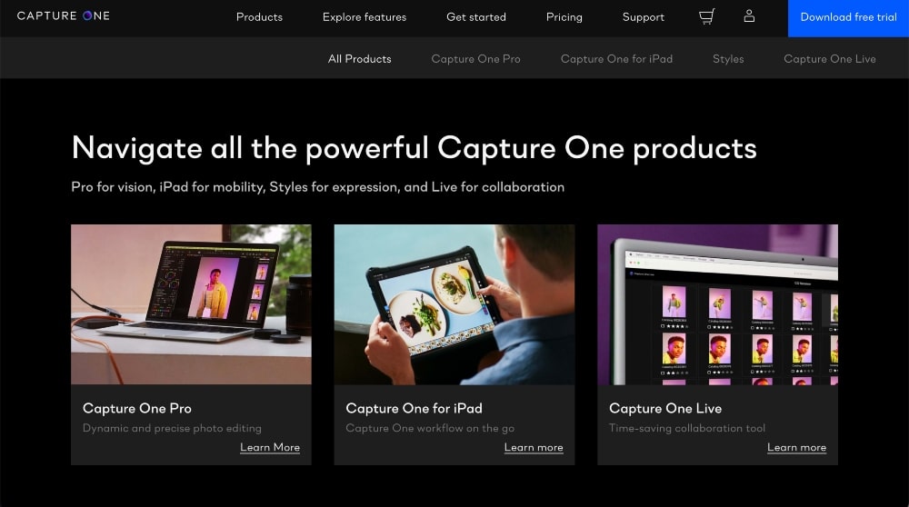 ผลิตภัณฑ์การจัดการภาพถ่ายของ Capture One