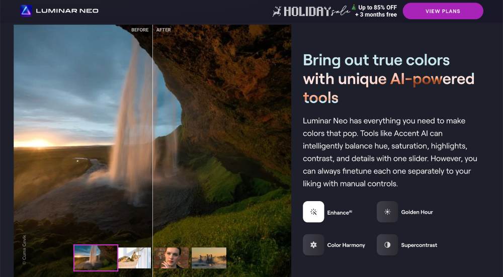 คุณสมบัติการแก้ไขภาพ luminar neo