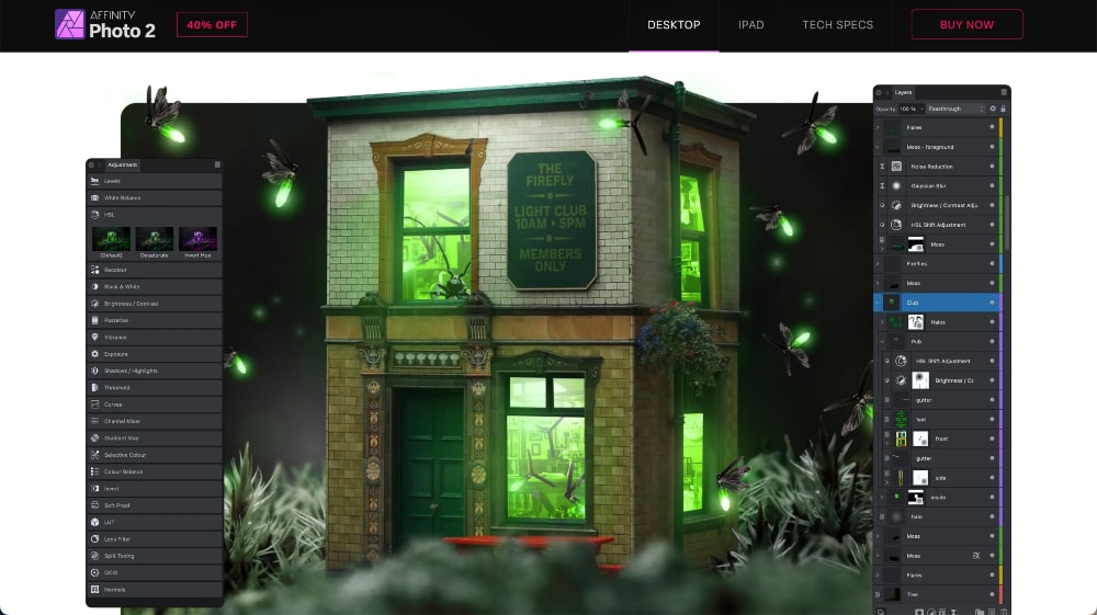 คุณสมบัติการแก้ไขรูปภาพ Affinity Photo 2