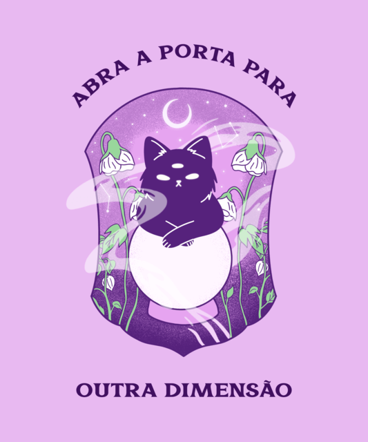 Creatore di design per magliette con un gatto illustrato su una sfera di cristallo 4043d