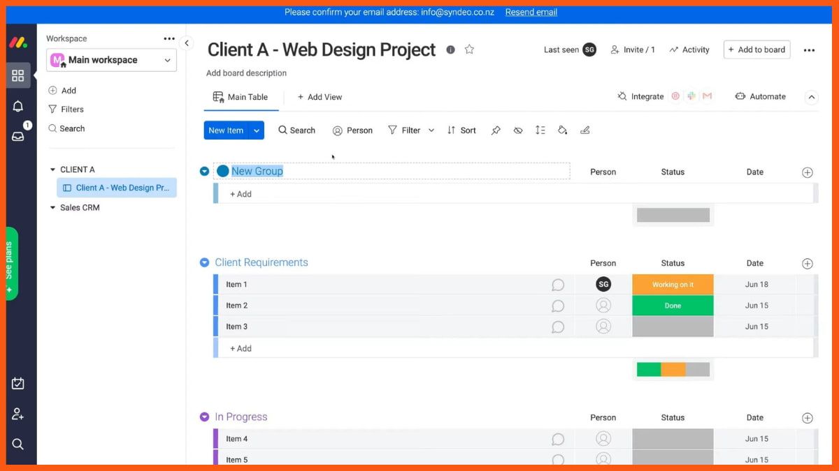 Monday.com- Instrumente HRMS pe piața pentru managementul resurselor umane