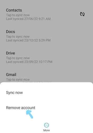 Нажмите на опцию удаления учетной записи, чтобы удалить учетную запись Google с Android.