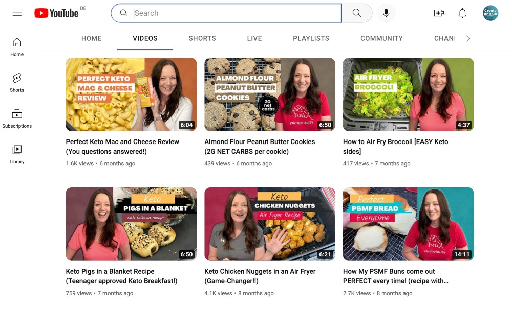 ตัวอย่างคุณภาพวิดีโอบน YouTube