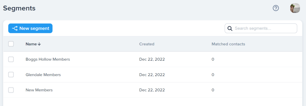 ميزة شريحة العملاء في SimpleTexting