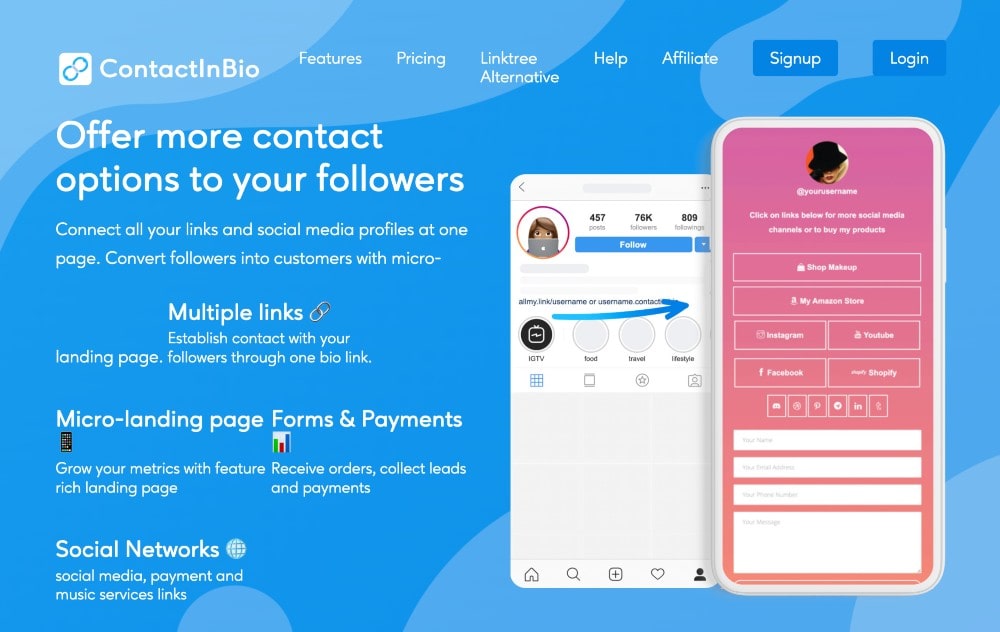 contactinbio 生物鏈接軟件