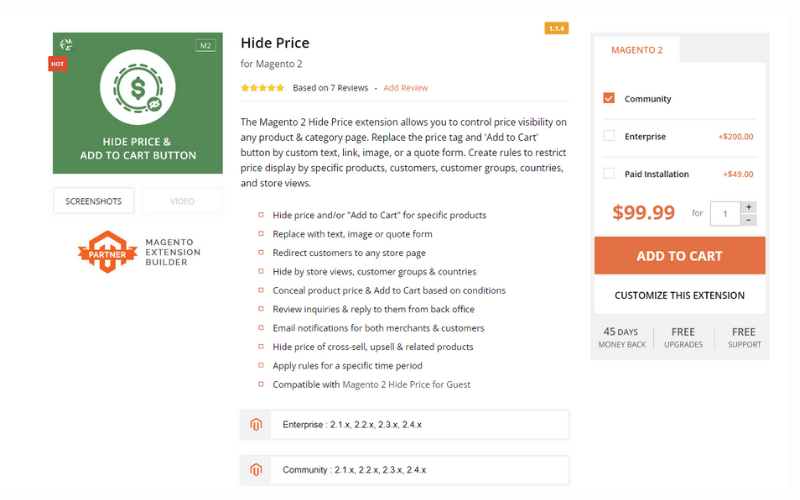 FME 隱藏 Magento 2 的價格