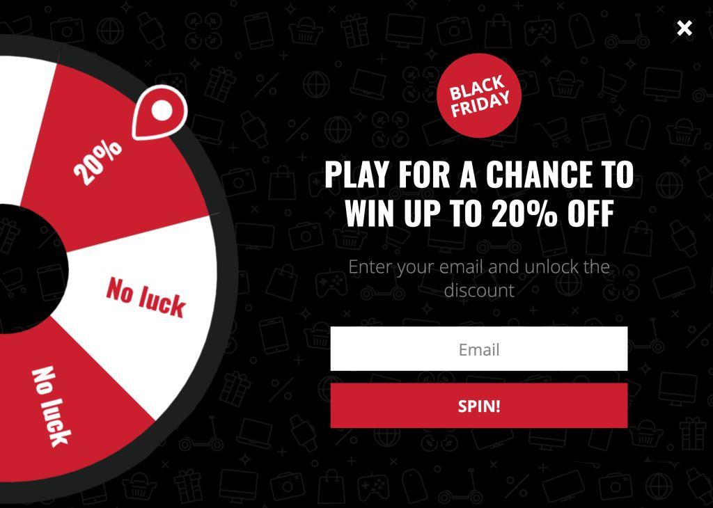 스핀 투 윈 블랙 프라이데이 팝업
