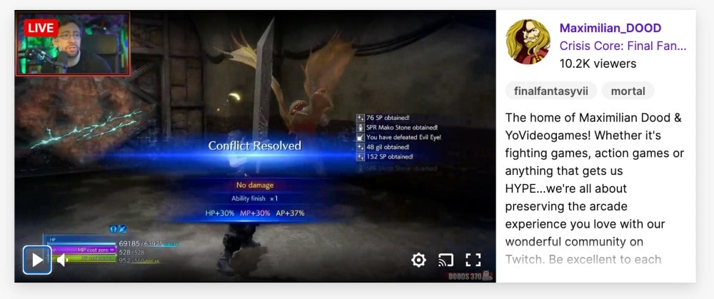 Streaming de jogos de vídeo no twitch