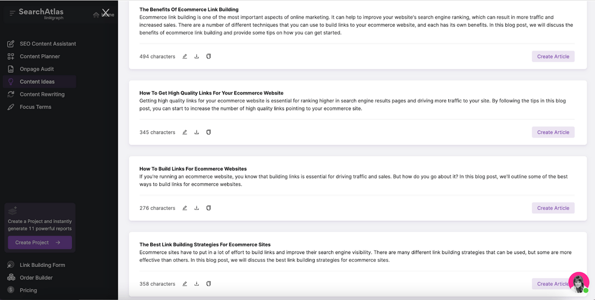 "E-ticaret web siteleri için bağlantı oluşturma" anahtar kelimesi için AI tarafından oluşturulan blog konularının listesi