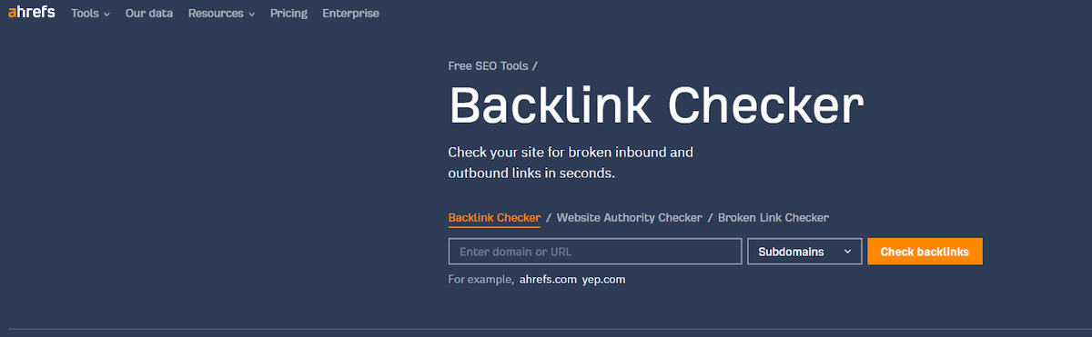 Ahrefs Backlink Checker