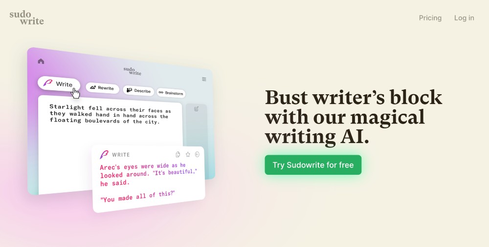 Assistente alla scrittura di Sudowrite AI