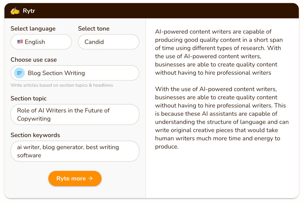 Interfaccia utente Ryter