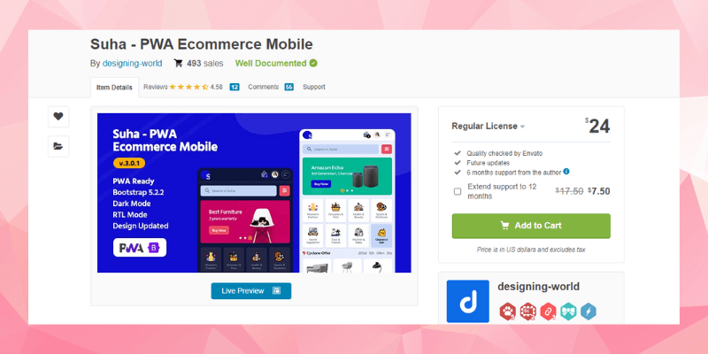 Suha - PWA Ecommerce Mobile di Designing World