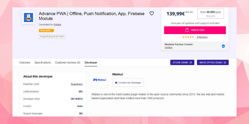 Advance PWA di Webkul