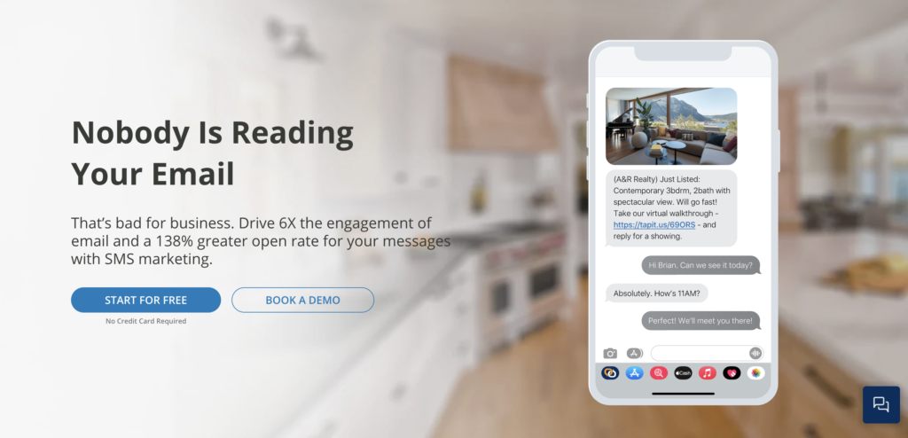 captura de pantalla de la página de inicio de EZ Texting