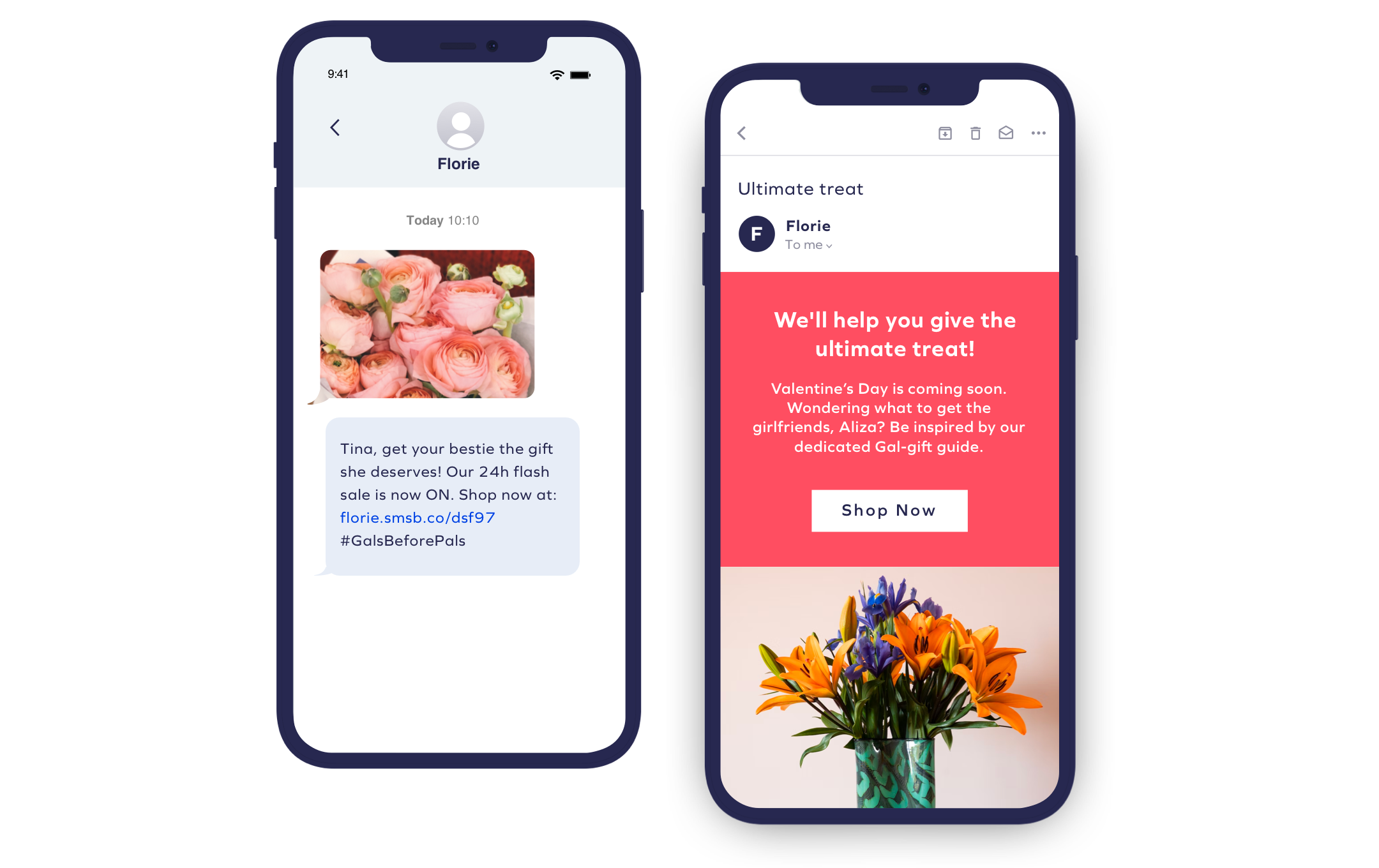 Modèle d'e-mail SMS de la Saint-Valentin