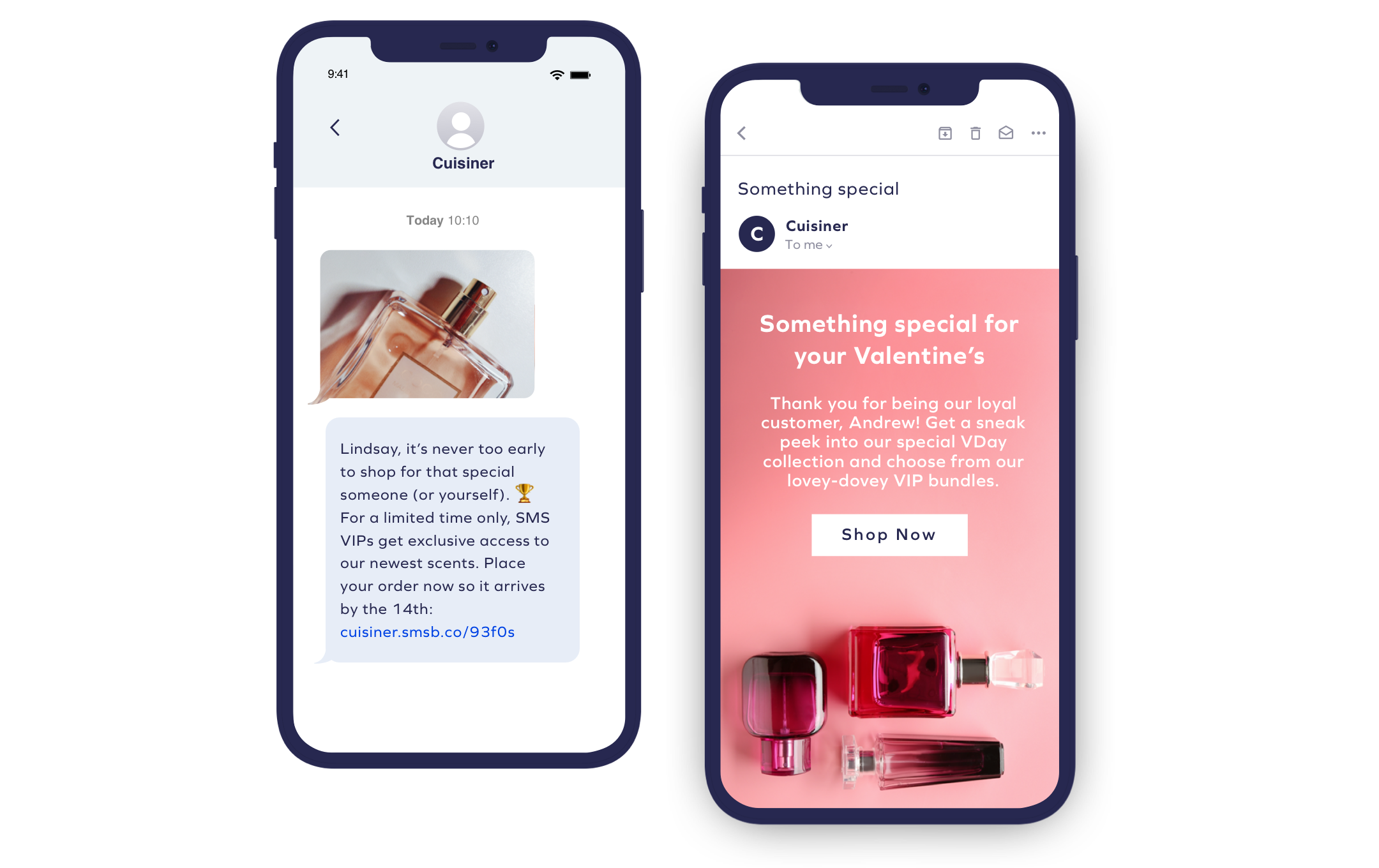 Modèle d'e-mail SMS de la Saint-Valentin