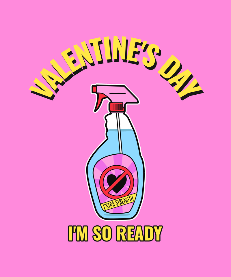 T Shirt Design Maker Z Ilustracją Odkażacza Anty Walentynki