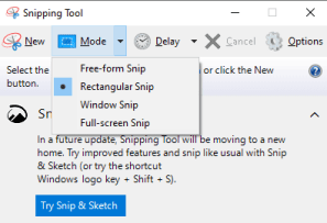 Zrób zrzut ekranu za pomocą narzędzia wycinania, aby zrobić zrzut ekranu w systemie Windows 10.