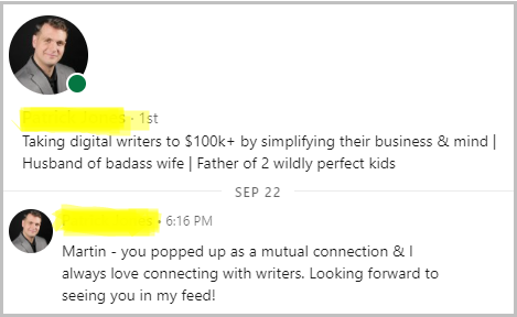 コールド リンクイン メッセージの良い例