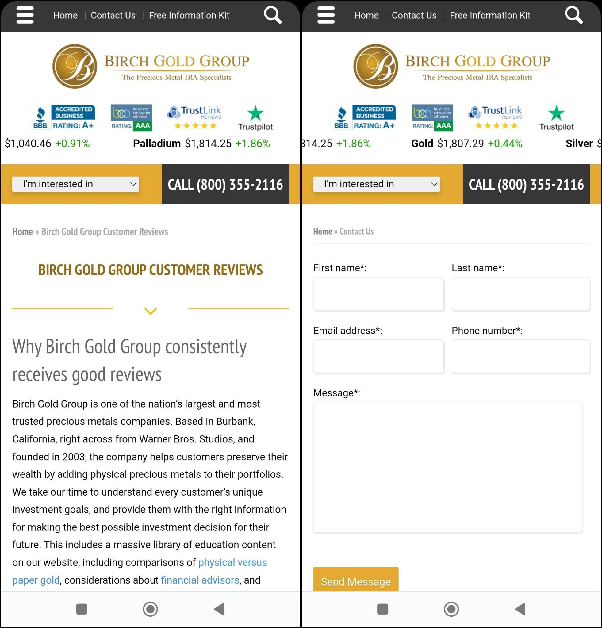 Birch Gold Înscrieți-vă