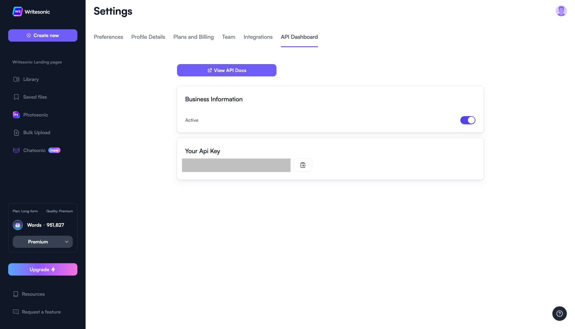 ChatSonic - ChatGPT inactivo