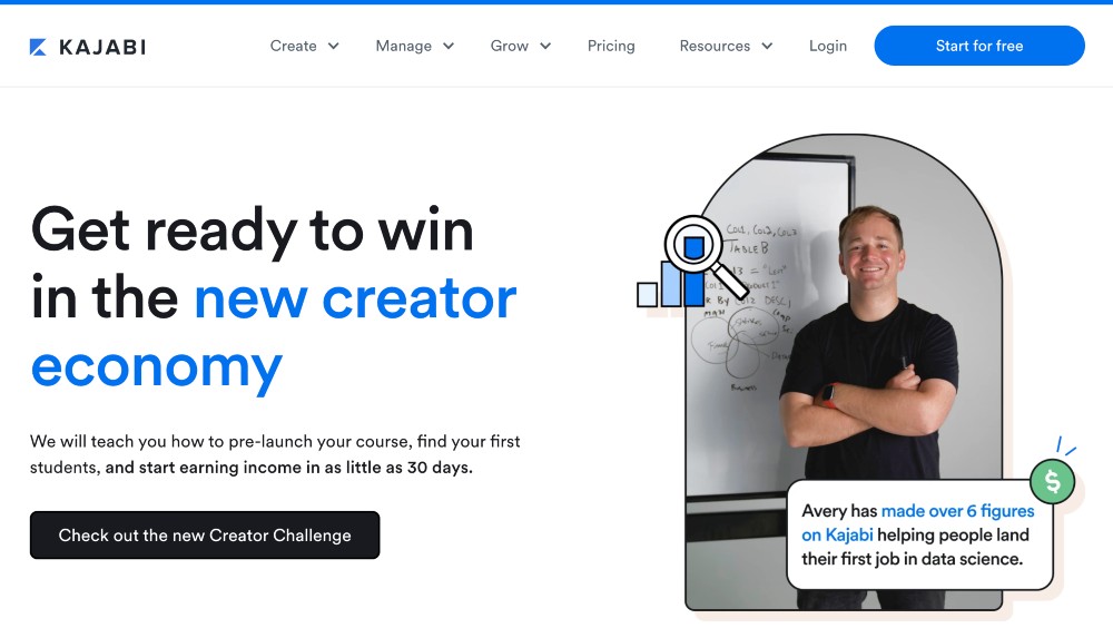 Platformă de educație Kajabi online