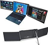 Dizüstü Bilgisayar için TeamGee Taşınabilir Monitör, 13,3” Full HD IPS Ekran, Çift Üçlü Monitör Ekran Genişletici, Windows, Android ve Mac için USB-A/Type-C Tak ve Çalıştır, 13”-17” Dizüstü Bilgisayarlarla Çalışın