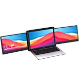 FICIHP Üçlü Ekran Dizüstü Bilgisayar Monitörü, 12'' Dizüstü Bilgisayar için Taşınabilir Monitör Type-C/HDMI/USB-A ile 1080P FHD IPS, 13-16' Dizüstü Bilgisayar Çerçevesi için Tak Çalıştır Dizüstü Bilgisayar Ekran Genişletici, Mac/Android/Switch ile uyumlu