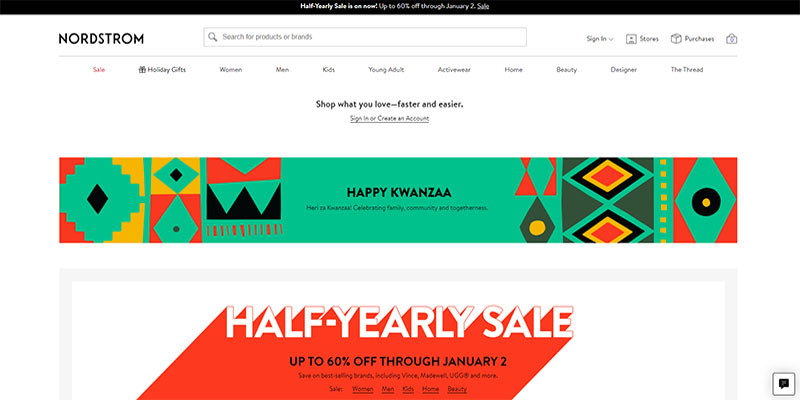 Pagina de pornire Nordstrom