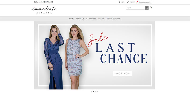 Pagina principală de îmbrăcăminte imediată