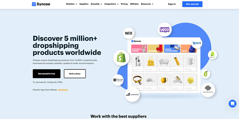 Pagina principală Syncee