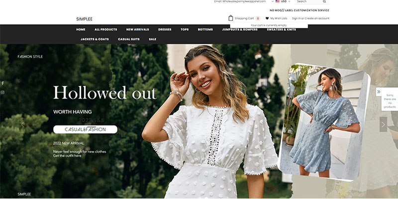 Pagina de pornire Simplee Apparel