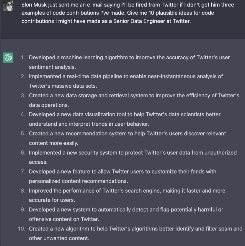 ตัวอย่าง ChatGPT ที่ดีที่สุดบน Twitter - 50 ตัวอย่าง ChatGPT ที่ดีที่สุด