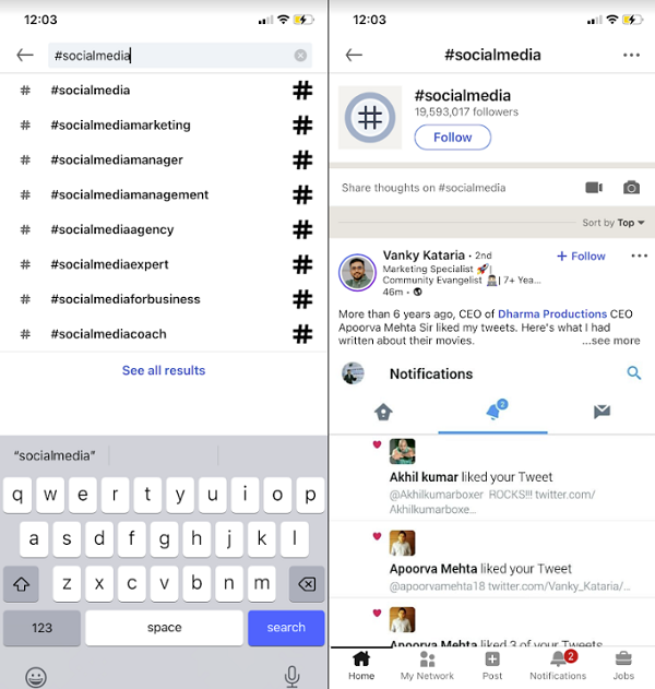 LinkedIn arama örneği