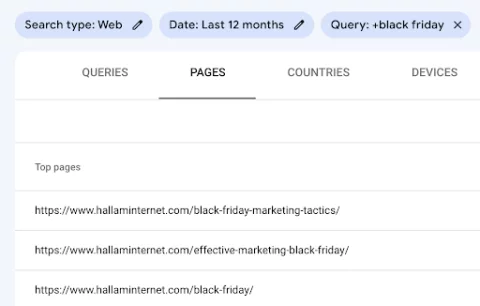 3 adresy URL przedstawiające podobne treści w tej samej witrynie