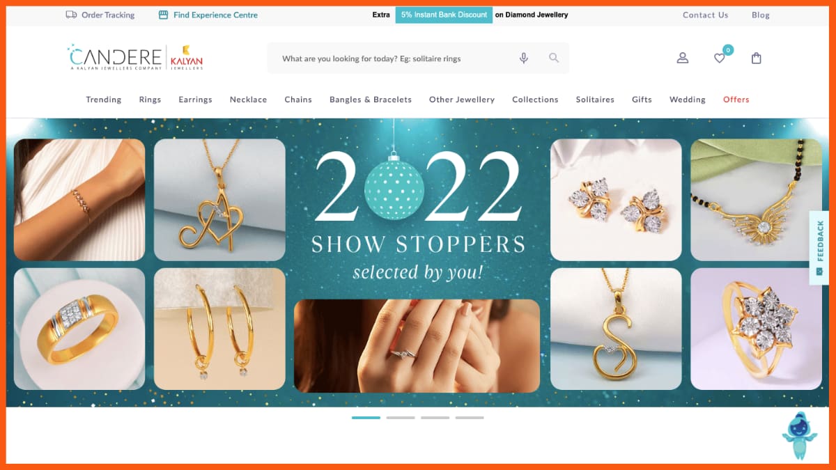 Kalyan Jewelers의 Candere | 홈페이지