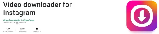 Instale la aplicación Video Downloader For Instagram para descargar historias de Instagram