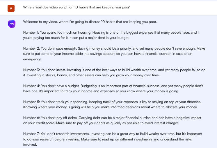 Script video di Chatsonic: guadagna con ChatGPT